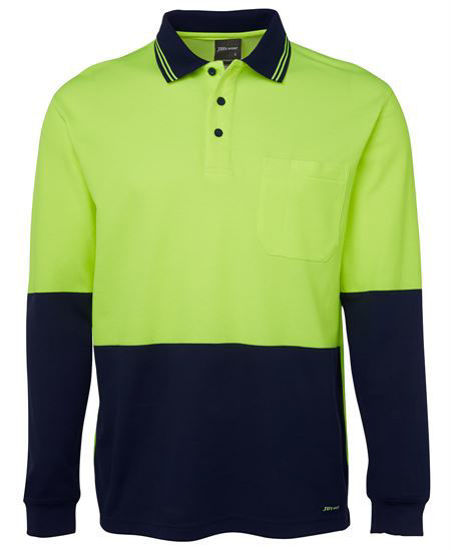 Picture of JB's wear Hi Vis Long Sleeve Cotton Back Polo 6HPL