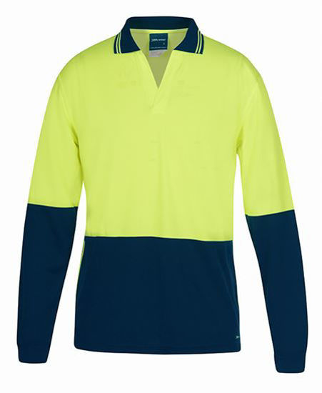 Picture of JB's wear Hi Vis Long Sleeve Non Button Polo 6HNBL