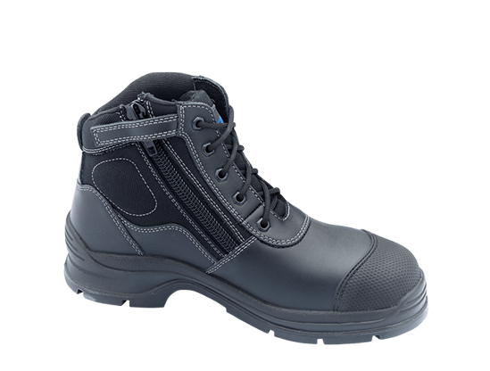 Picture of Blundstone Black Leather Zip Side Ankle Safety Hiker. 319