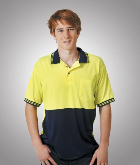 Picture of Blue Whale Cotton Back True Dry Hi Vis Polo - Short Sleeve P85