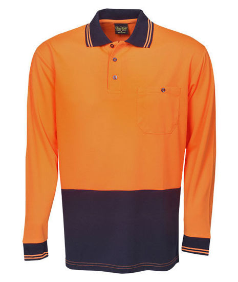 Picture of Blue Whale Hi Vis Light Weight Cooldry Polo Long Sleeve P61 P61