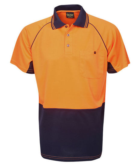 Picture of Blue Whale Hi Vis Raglan Sleeve Cooldry Polo Short Sleeve P64 P64