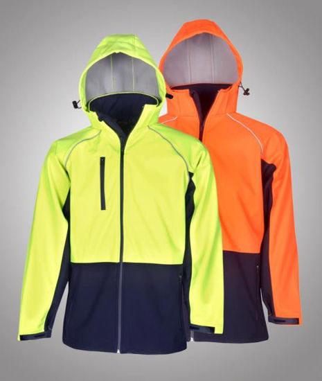 Picture of Blue Whale Hi Vis Soft Shell Jackets Day Use With Hood J96 J96