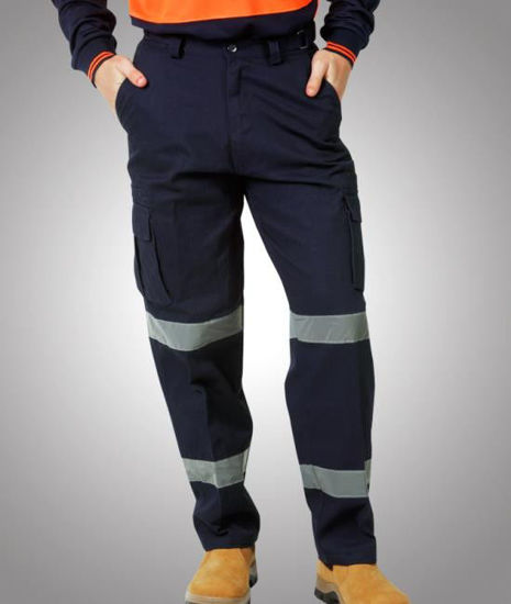 Picture of Blue Whale Mens Cargo Pants With Reflective Tape W93 W93