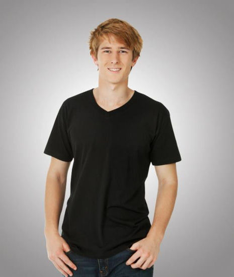 Picture of Blue Whale V-Neck Soft-Feel Slim Fit T-Shirt T08 T08