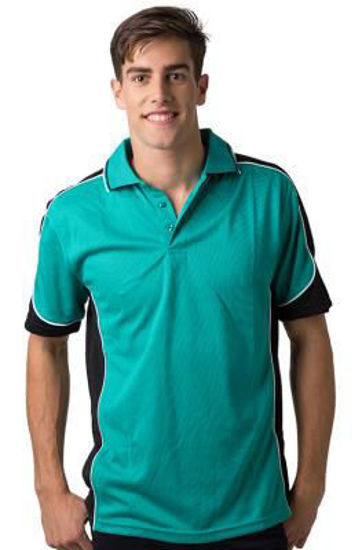 Picture of Beseen Mens Cooldry Micromesh Polo With Shoulder And Side Panels bsp15