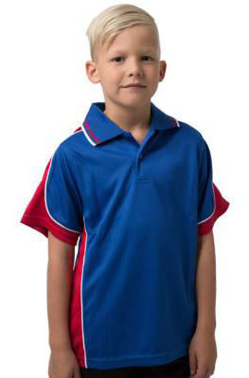 Picture of Beseen Kids Cooldry Micromesh Polo With Shoulder And Side Panels bsp16k