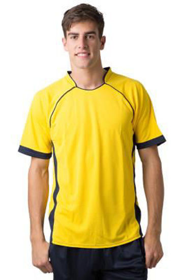 Picture of Beseen Mens Cooldry Pique Knit Contrast Polo With Half Open Neck marlin