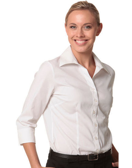 Picture of Benchmark M8020Q Women'S Cotton/Poly Stretch 3/4 Sleeve Shirt m8020q