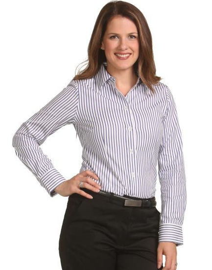 Picture of Benchmark M8310L Women'S Sateen Stripe Long Sleeve Shirt m8310l