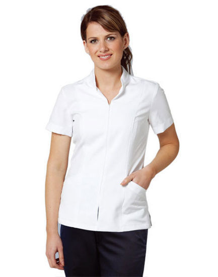 Picture of Benchmark M8636S Women'S Full Zip Front Short Sleeve Tunic m8636s