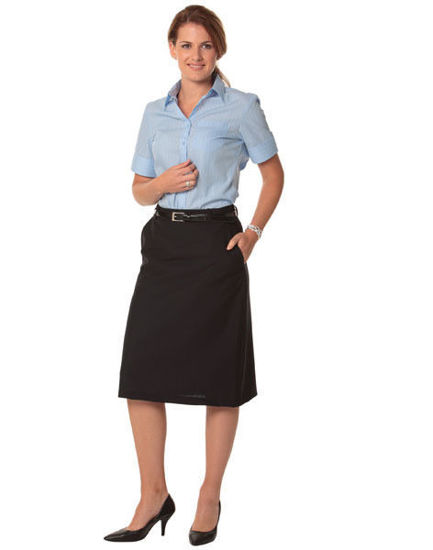 Picture of Benchmark M9478 Women'S Poly/Viscose Stretch Twill Flexi Waist A-Line Utility Lined Skirt m9478