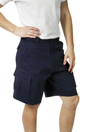 Picture of Blue Whale Mens Light Weight Drill Cargo Shorts W64 W64