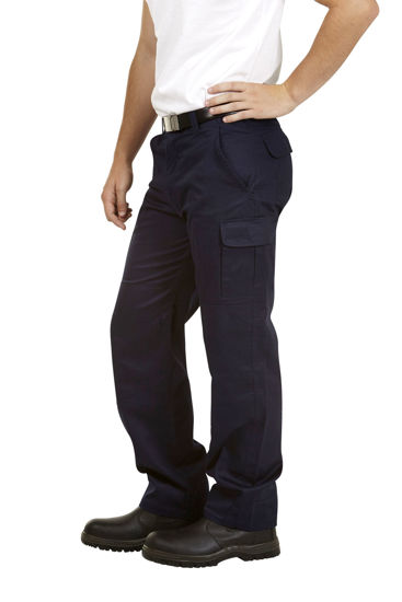 Picture of Blue Whale Mens Light Weight Drill Cargo Trousers - W63 w63