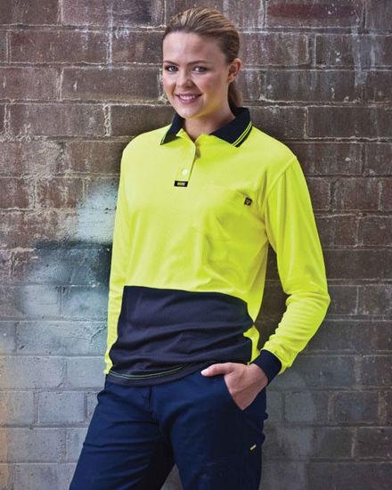 Picture of Visitec Ladies Basic Airwear Polo Shirt Long Sleeve vpal_b