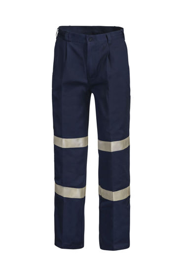 Picture of NCC Classic Pleat Cotton Drill Trouser With Industrial Laundry Reflective Tape WP3045L