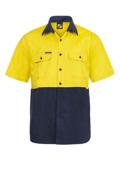 Picture of NCC Hi Vis Two Tone Short Sleeve Cotton Drill Shirt WS3023