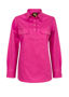 Picture of NCC Ladies Lightweight Long Sleeve Half Placket Cotton Drill Shirt With Contrast Buttons WSL505