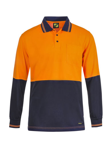 Picture of NCC Hi Vis Two Tone Long Sleeve Micromesh Polo With Pocket WSP202