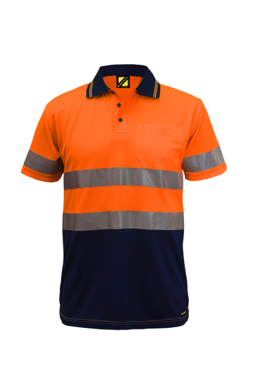 Picture of NCC Hi Vis Two Tone Short Sleeve Micromesh Polo With Pocket And Csr Reflective Tape WSP410