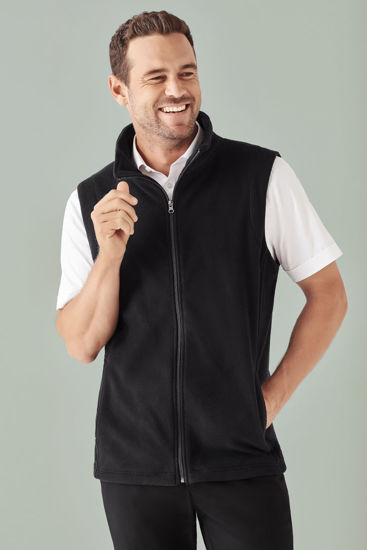 Picture of Biz Care Mens Plain Micro Fleece Vest F233MN