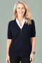 Picture of Biz Care Womens Zip Front Short Sleeve Knit CK962LC