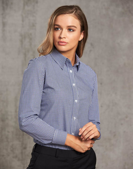 Picture of BENCHMARK Ladies' Multi-Tone Check Long Sleeve Shirt M8320L