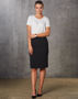 Picture of Benchmark Women's Poly/Viscose Stretch Stripe Mid Length Lined Pencil Skirt M9472