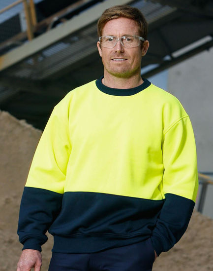 Picture of Australian Industrial Wear HI-VIS 2 TONE CREW NECK SW09