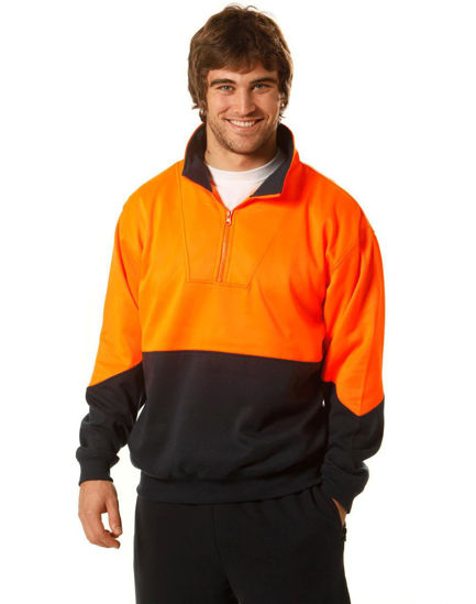 Picture of Australian Industrial Wear HI-VIS LONG SLEEVE FLEECE SWEAT SW13A