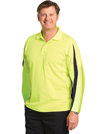 Picture of Australian Industrial Wear HI-VIS LEGEND LONG SLEEVE POLO Men's SW33A