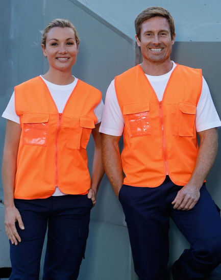 Picture of Australian Industrial Wear Hi-Vis SAFETY VEST with ID POCKET SW41