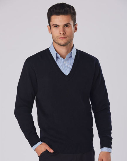 Picture of Benchmark Unisex Wool/ Acrylic V-Neck Jumper WJ01