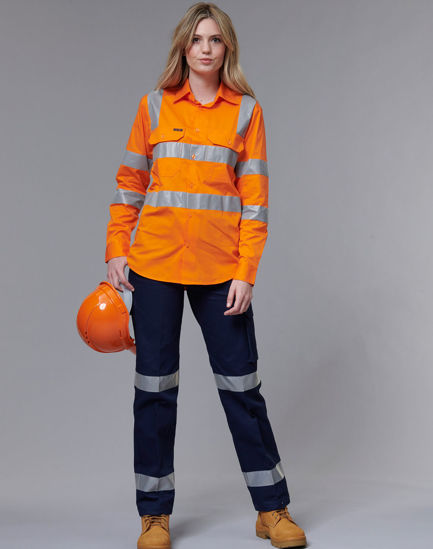 Picture of Australian Industrial Wear LADIES' HEAVY COTTON DRILL CARGO PANTS WITH BIOMOTION 3M TAPES WP15HV