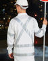 Picture of Australian Industrial Wear Mens White Safety Shirt with X Back Biomotion Tape Configuration WT09HV