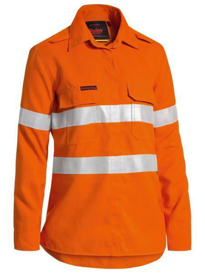 Picture of Bisley TenCate Tecasafe® Plus 580 Women's Taped Hi Vis Lightweight FR Vented Shirt BL8097T