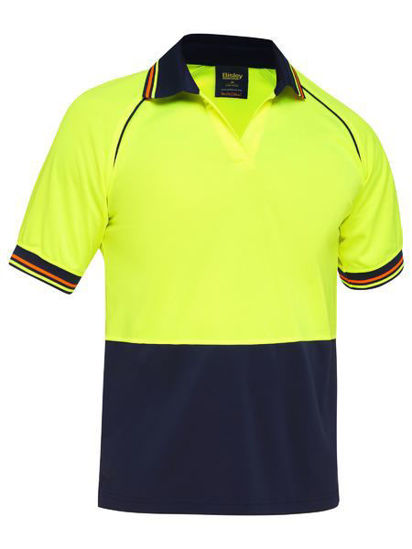 Picture of Bisley Two Tone Hi Vis V-NeckPolo BK1440