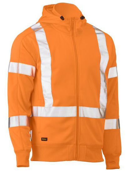 Picture of Bisley X Taped Hi Vis Zip Front Fleece Hoodie BK6819XT