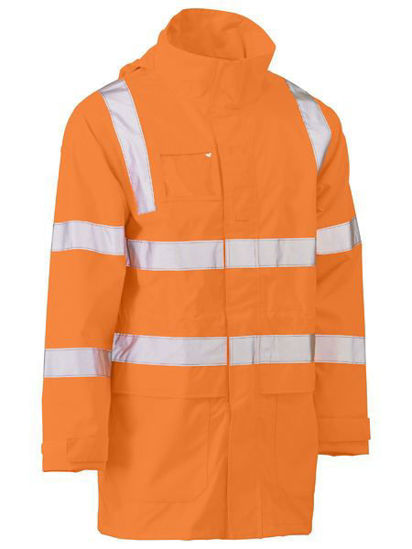 Picture of Bisley Taped Hi Vis VIC Rail Wet Weather Jacket BJ6964T