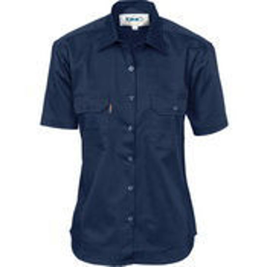 Picture of DNC Ladies Cotton Drill Work Shirt - Short Sleeve 3231