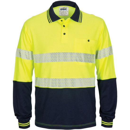 Picture of DNC HIVIS Segment Taped Cotton Backed Polo - Long Sleeve 3518