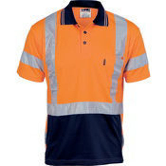 Picture of DNC HiVis D/N Cool Breathe Polo Shirt with Cross Back R/Tape - Short Sleeve 3712