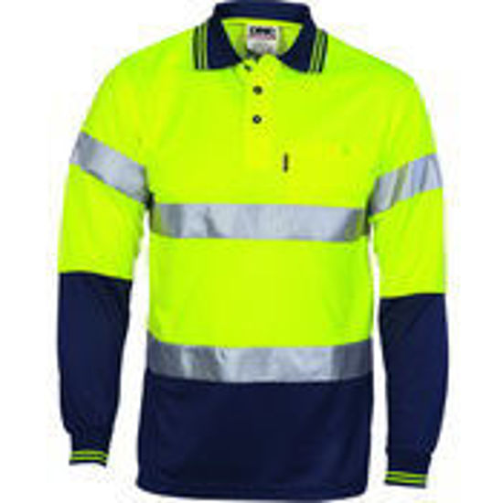 Picture of DNC HiVis D/N Cool Breathe Polo Shirt With CSR R/Tape - Long Sleeve 3716