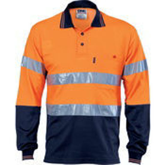 Picture of DNC Hi Vis Two Tone Cotton Back Polos with Generic R.Tape - L/S 3718