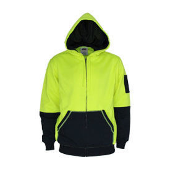 Picture of DNC Hivis 2 tone full zip super fleecy hoodie 3722