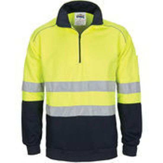 Picture of DNC HiVis 1/2 Zip Fleecy with Hoop Pattern CSR Reflective Tape 3729