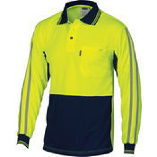 Picture of DNC HiVis Cool-Breathe Stripe Polo - long Sleeve 3756