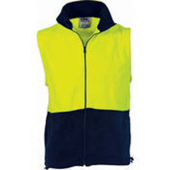 Picture of DNC HiVis Two Tone Full Zip Polar Fleece Vest 3828