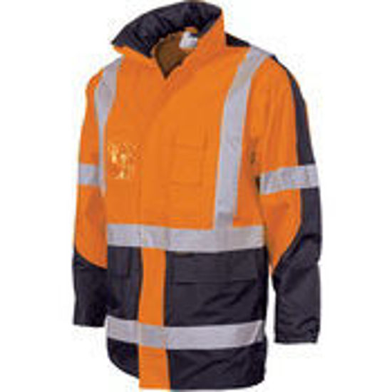 Picture of DNC HiVis 2 Tone Cross Back D/N “2 in 1” Contrast Rain Jacket 3993