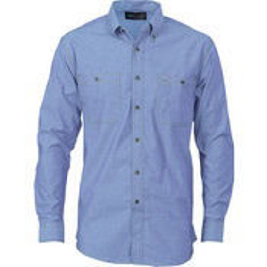 Picture of DNC Cotton Chambray Shirt , Twin Pocket - Long Sleeve 4102